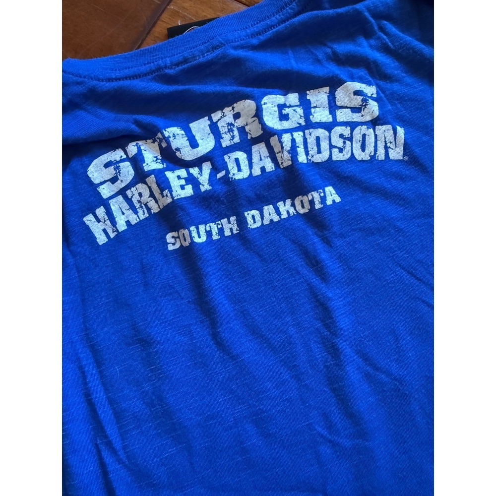 Harley Davidson Sturgis 2013 Womens Graphic T Shirt Blue Size L